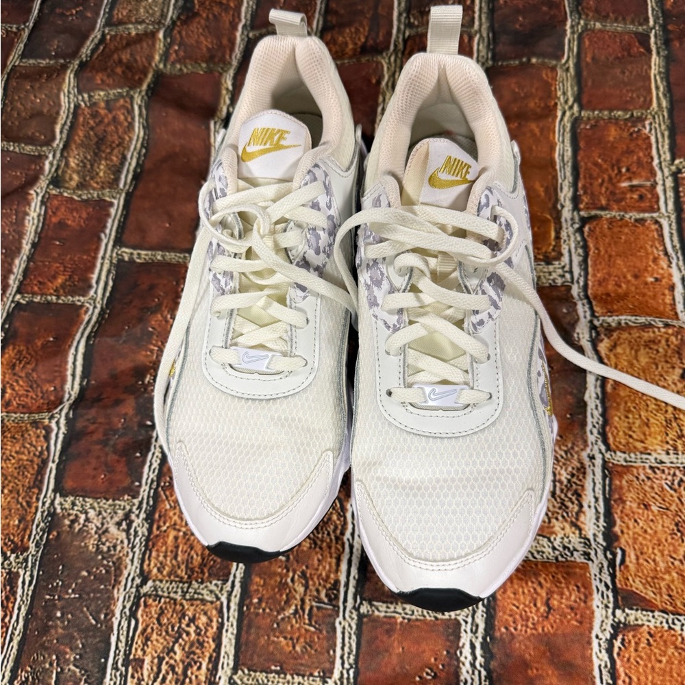 Nike Women's Cream and Gold Sneakers